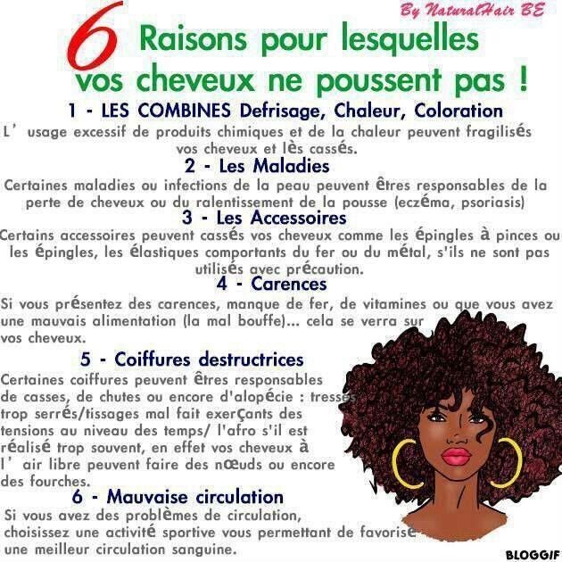 Liste des raisons qui empêchent la pousse des cheveux crépus 